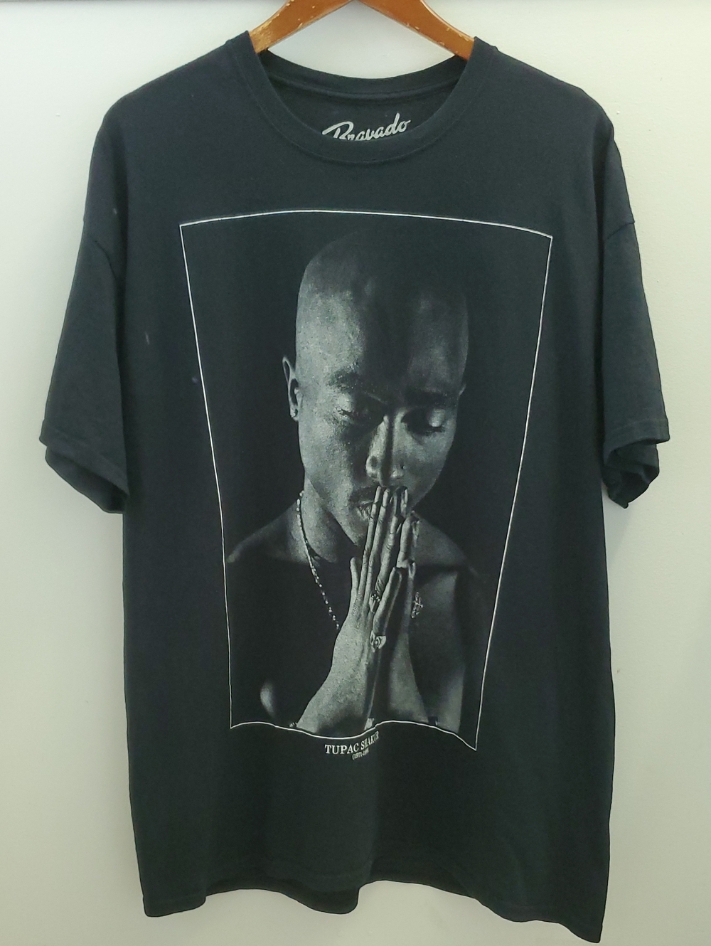Bravado Black Tupac Prayer Graphic Tee Size XL